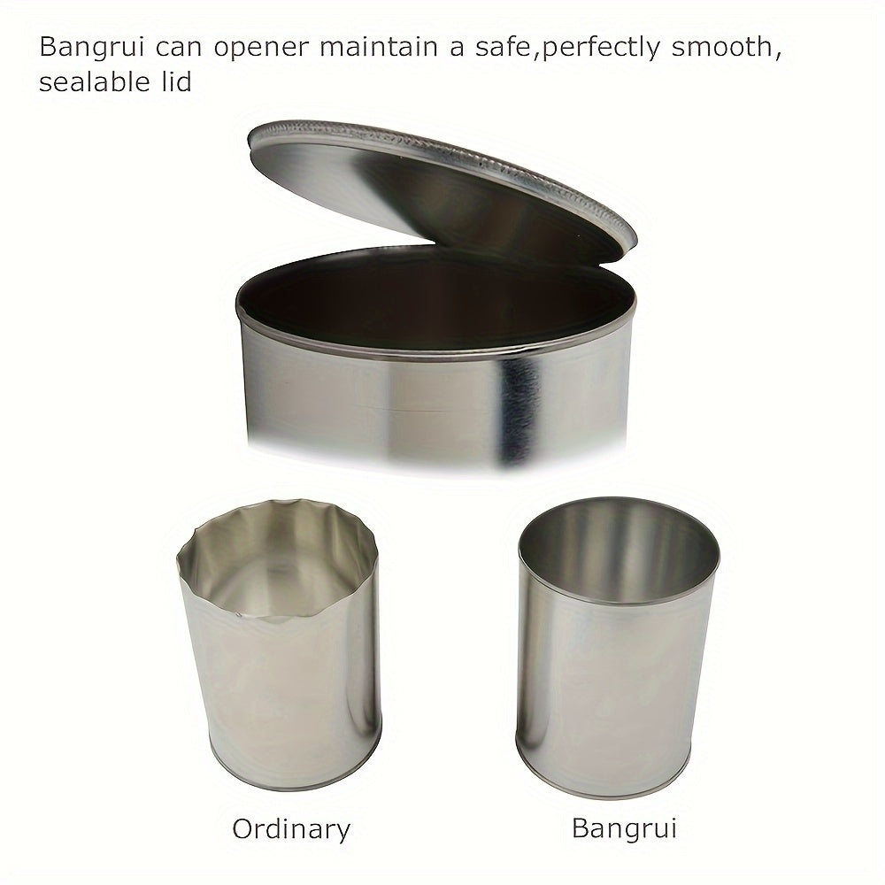 Bangrui Electric Can Opener - Hands-Free, Battery-Operated with Smooth Edge, Red & White Design, Ideal for Seniors with Arthritis, Easy-Grip Kitchen Gadget, Modern Kitchenware | Durable Plastic Body