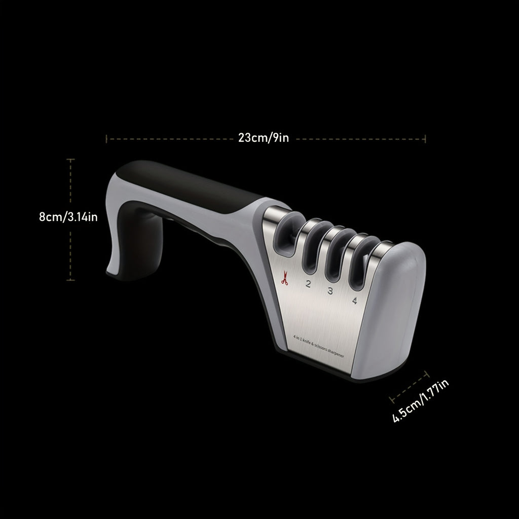 1pc, Knife Sharpening, Knife Sharpener, 4-in-1 Knife Sharpener, The Original Premium Polished Blades, Suitable For Ceramic And Steel Knives, Scissors, Kitchen Utensils, Apartment Essentials, College Dorm Essentials, Back To S