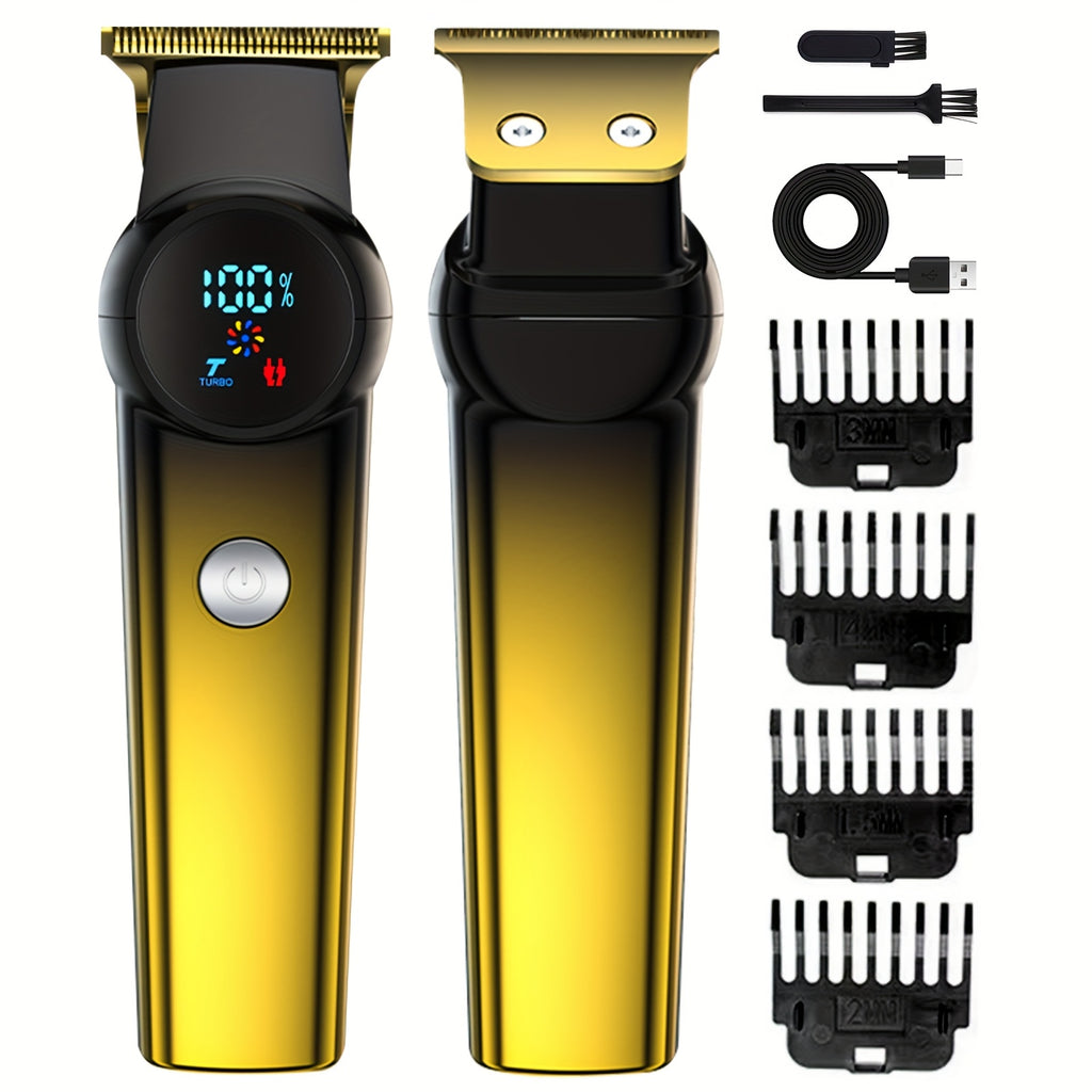 3-in-1 Set/2-in-1 Set/1pc Men's Hair Clipper Set And Beard Trimmer Set Men's Hair Clippers USB Charging Hair Clipper - LCD Power Display Suitable for Travel And Home Use, Comes with 4 Comb Attachments Men's Gift Birthday Gift