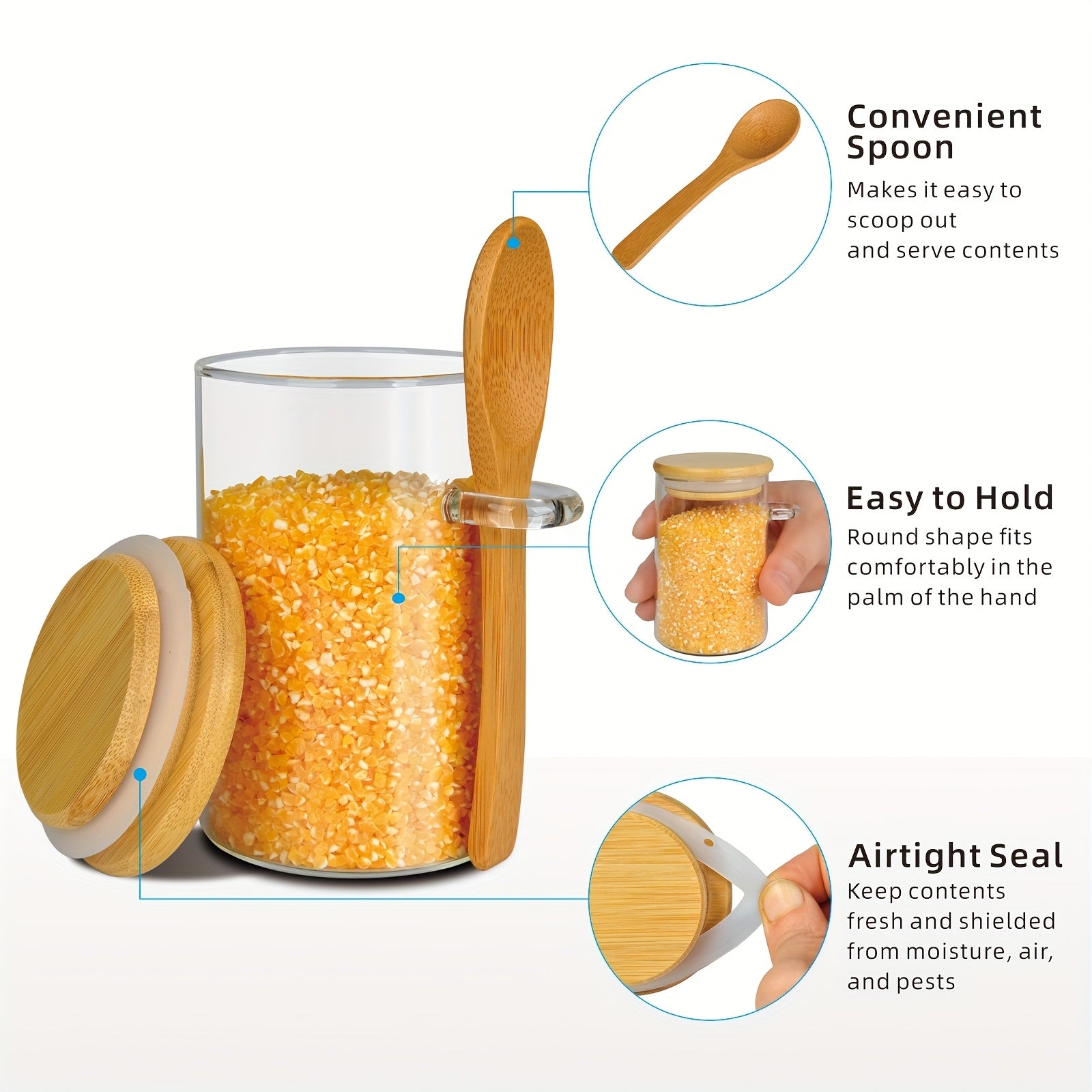 set of 12 10oz glass storage containers,food storage containers with lids,canisters sets for the kitchen,Suitable forspice containers,spice jars,flour container,candy jar,coffee canister,jars for kitchen storage