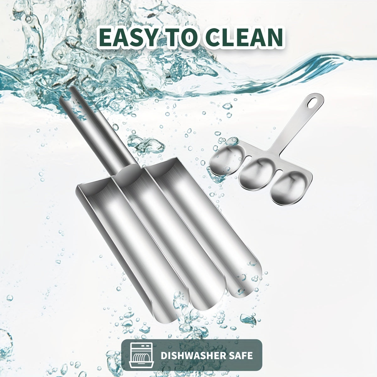 [Christmas Thanksgiving] 2pcs/set Stainless Steel Meatball Maker Set - 1pc Handle and 1pc Groove Non-Stick, Easy-to-Use Falafel & Meatball Mold for Perfectly Shaped Burgers, Cookies, and Rice Balls - Ideal for Holiday Cooking