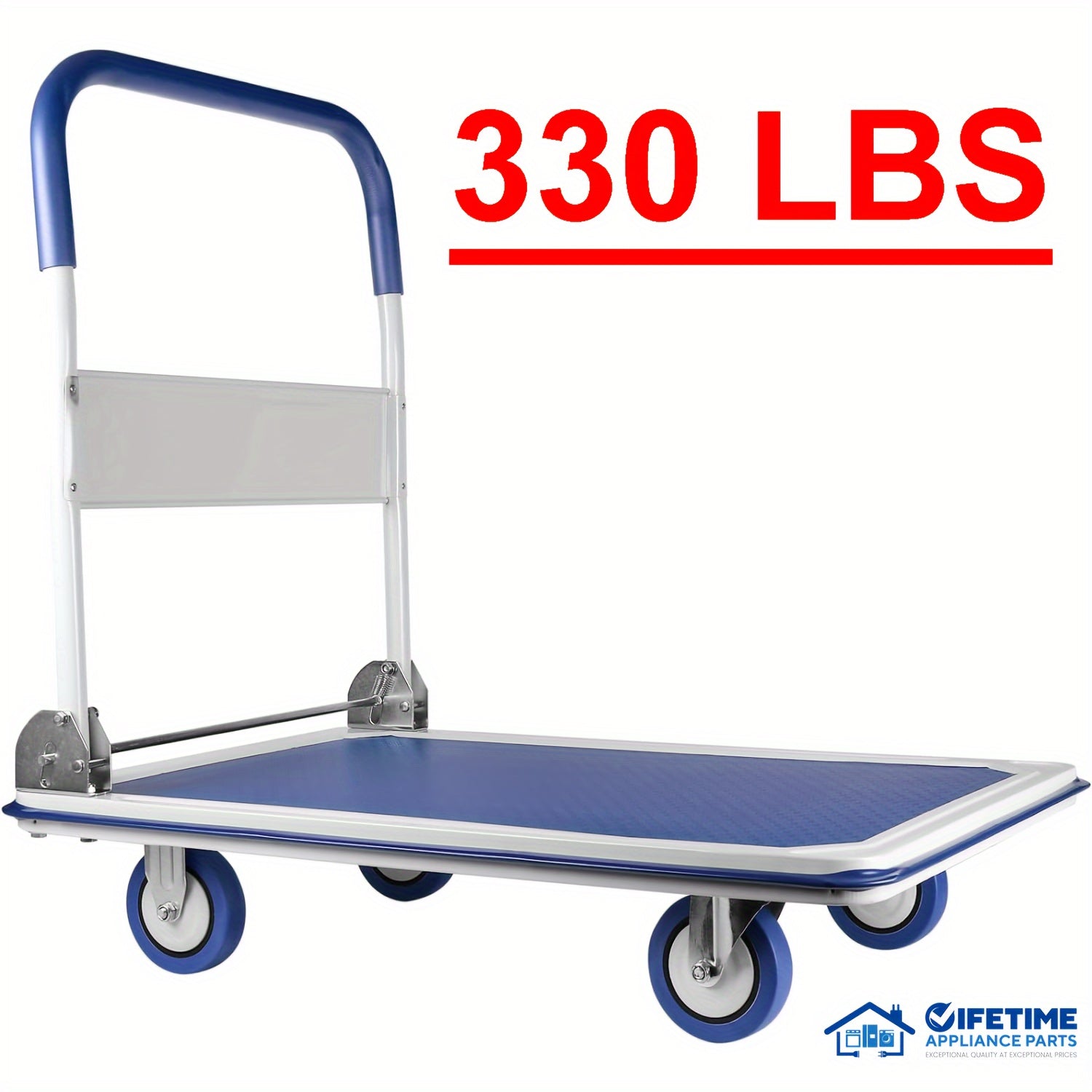 Heavy Duty Large Foldable Push Cart with 330/660 lb Capacity - Heavy-Duty Iron Construction, Swivel Push Handle, Space-Saving Collapsible Design, Manual Hand Truck For Home, Moving - Ideal For Large Items, Furniture, Applianc