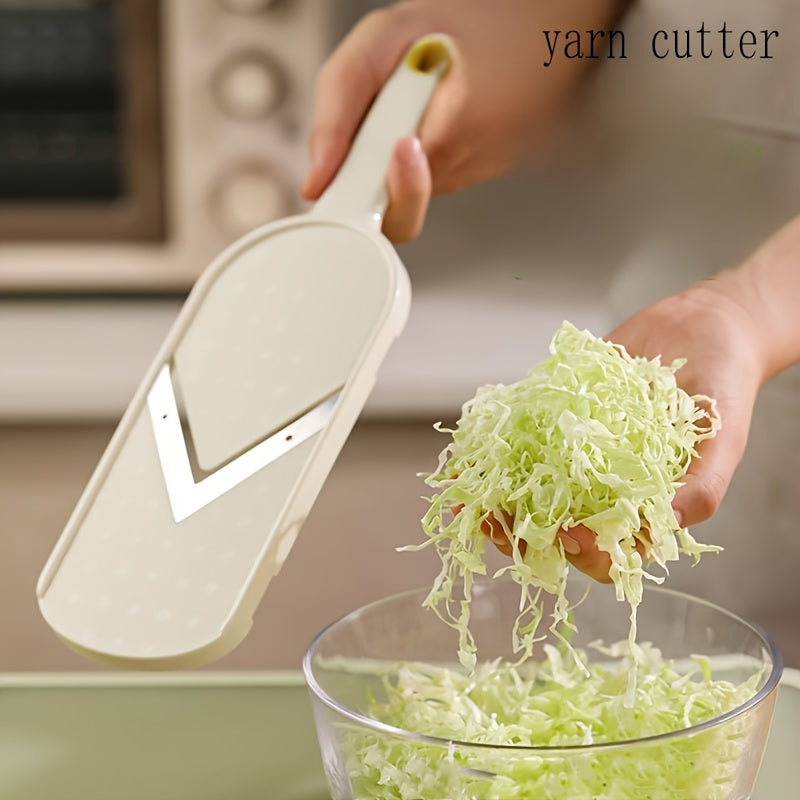 Heavy-Duty Manual Vegetable Grater with Anti-Slip Base & Ergonomic Handle - Stainless Steel Kitchen Tool for Cabbage, Radishes, Carrots, Salads - Easy-Clean Design, Durable Construction for Home Cooking & Professional Kitchen