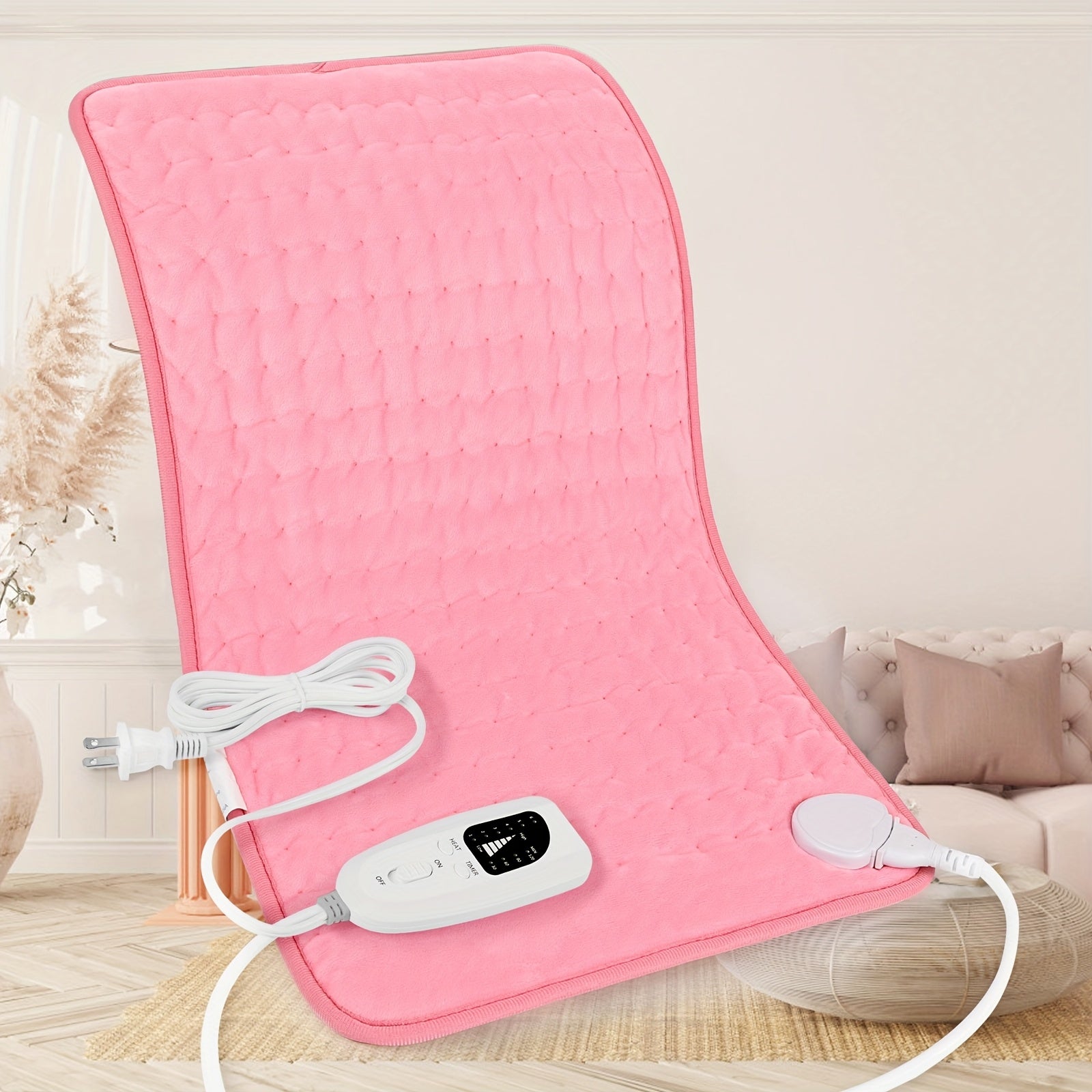 Extra Large Heating Pad, Electric Heating Pad, Portable, 24 "x12", 6 Heating Levels, Quickly Heats Up To 140 ° F, Automatically Shuts Off In 2 Hours, Leg, Shoulder, Knee, Neck Heating - Machine Washable, Ideal Gift For Paren