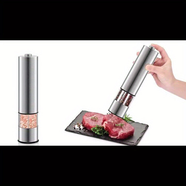 A Set of Electric Salt and Pepper Grinders, Adjustable Coarseness | One-Handed Operation | Battery Powered, Automatic Pepper Grinder Set, Electronic Adjustable Pepper Grinder, Ideal Gift Kitchen Gadgets and Accessories, Kitch