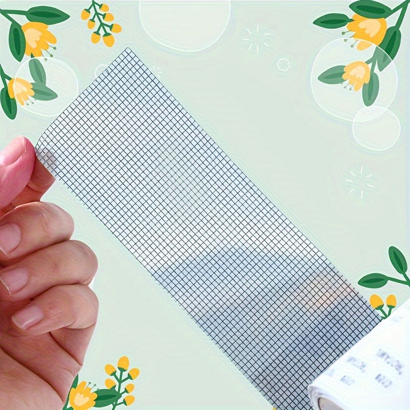 One Roll Window Barrier Repair Tape, Self-Adhesive Mesh Patch Set, Fiberglass Covering For Doors And Windows, Repair Holes And Tears, Mosquito Repellent, Home And Office Use, Length 2.5m/98.4in