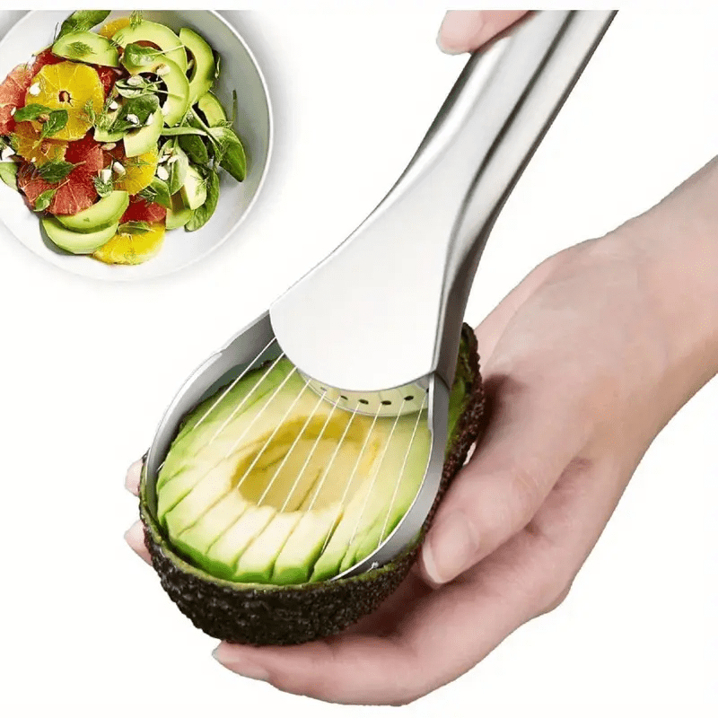 1pc 2-In-1 Avocado Slicer: Effortlessly Peel, Core, And Slice Hass Avocados with Stainless Steel Construction, Outdoor kitchenware, essential tools for outdoor camping and dining