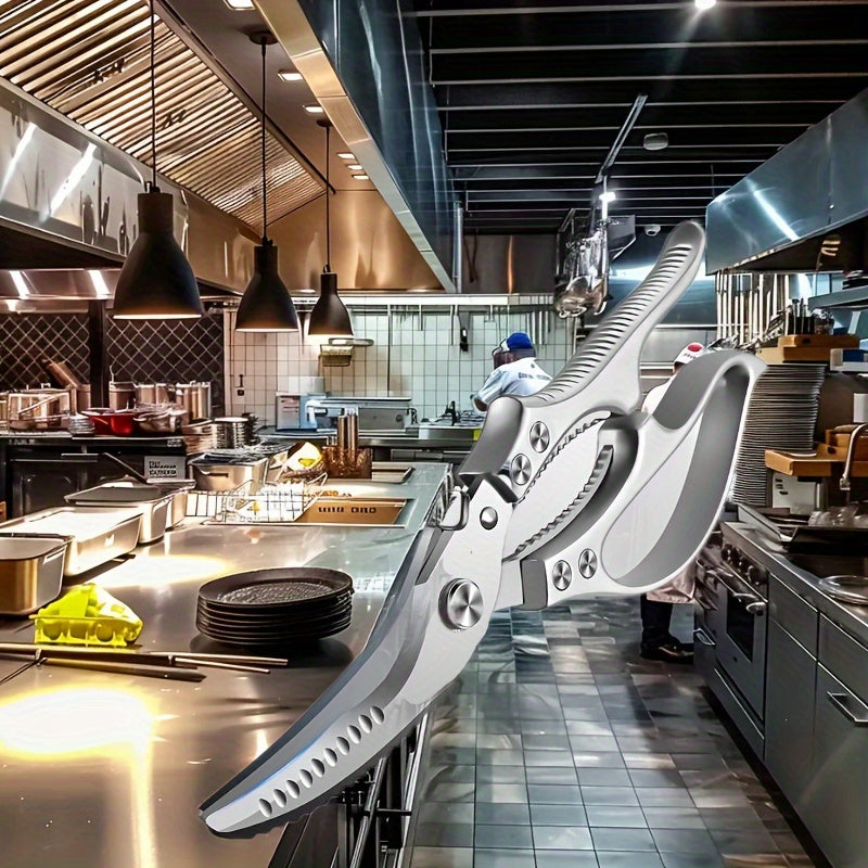 [Heavy-Duty Kitchen Shears] Heavy-Duty Professional Kitchen Shears | Sharp Stainless Steel Blades, Non-Slip Grip & Locking Mechanism for Cutting Meat, Bones, Chicken, Steak, Poultry - Food-Safe Construction for Home & Commerc