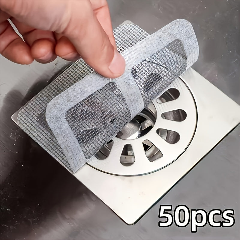 30pcs Shower Drain Hair Catcher Stickers - Adhesive Bath, Sink, Tub Drain Covers - No Tools Needed, Easy Application - Clog Prevention, Bathroom Cleaning - Compatible with Shower, Bathtub, Floor Drain - (30 Count), Flexible M