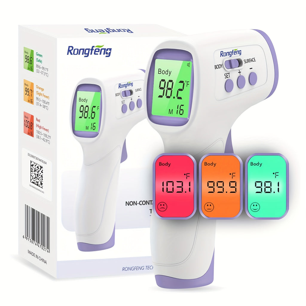 [Digital Thermometer] Accurate Digital Forehead Thermometer | Adult and Children Non-Contact, Fever Alarm Function, 3 Backlights and 32 Memory Functions, Quick Results, Suitable for All Ages