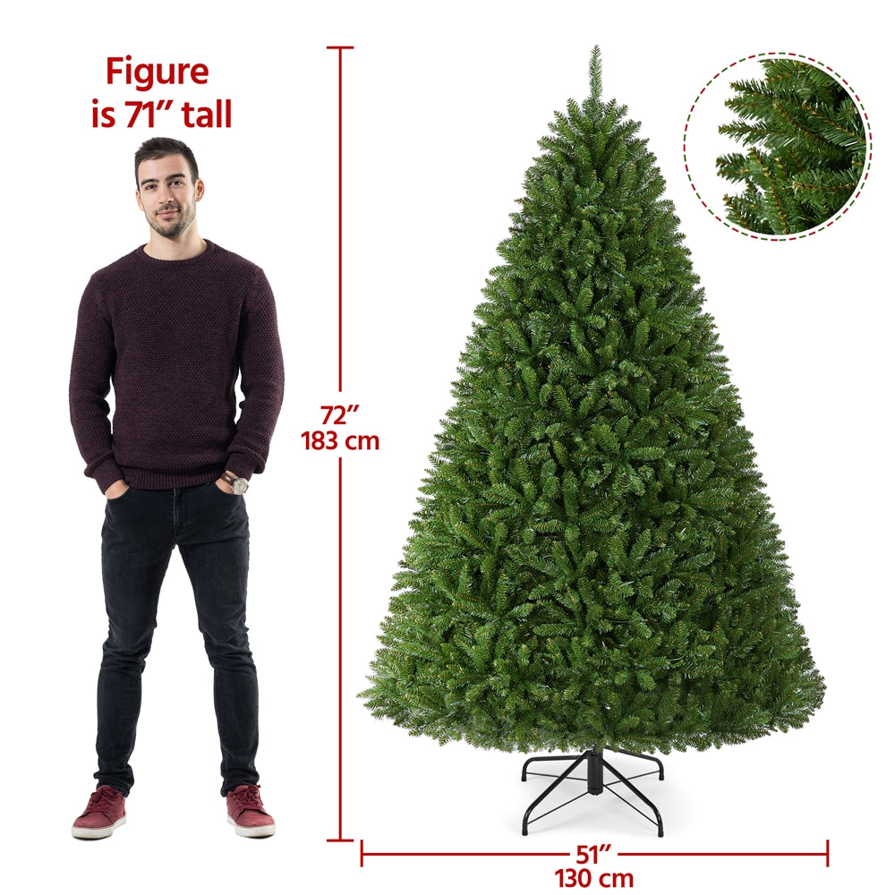 Costoffs Halloween 6ft/7.5ft Unlit Artificial Christmas Tree with Foldable Stand Hinged Spruce Holiday Decoration Green