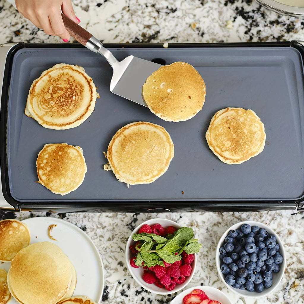 ZZBZZ 1pc Stainless Steel Nonstick Spatula with Wood Handle, Rust Resistant, Outdoor Safe, Ideal for BBQ, Cooking, Baking - Holiday Themed Kitchen Tool