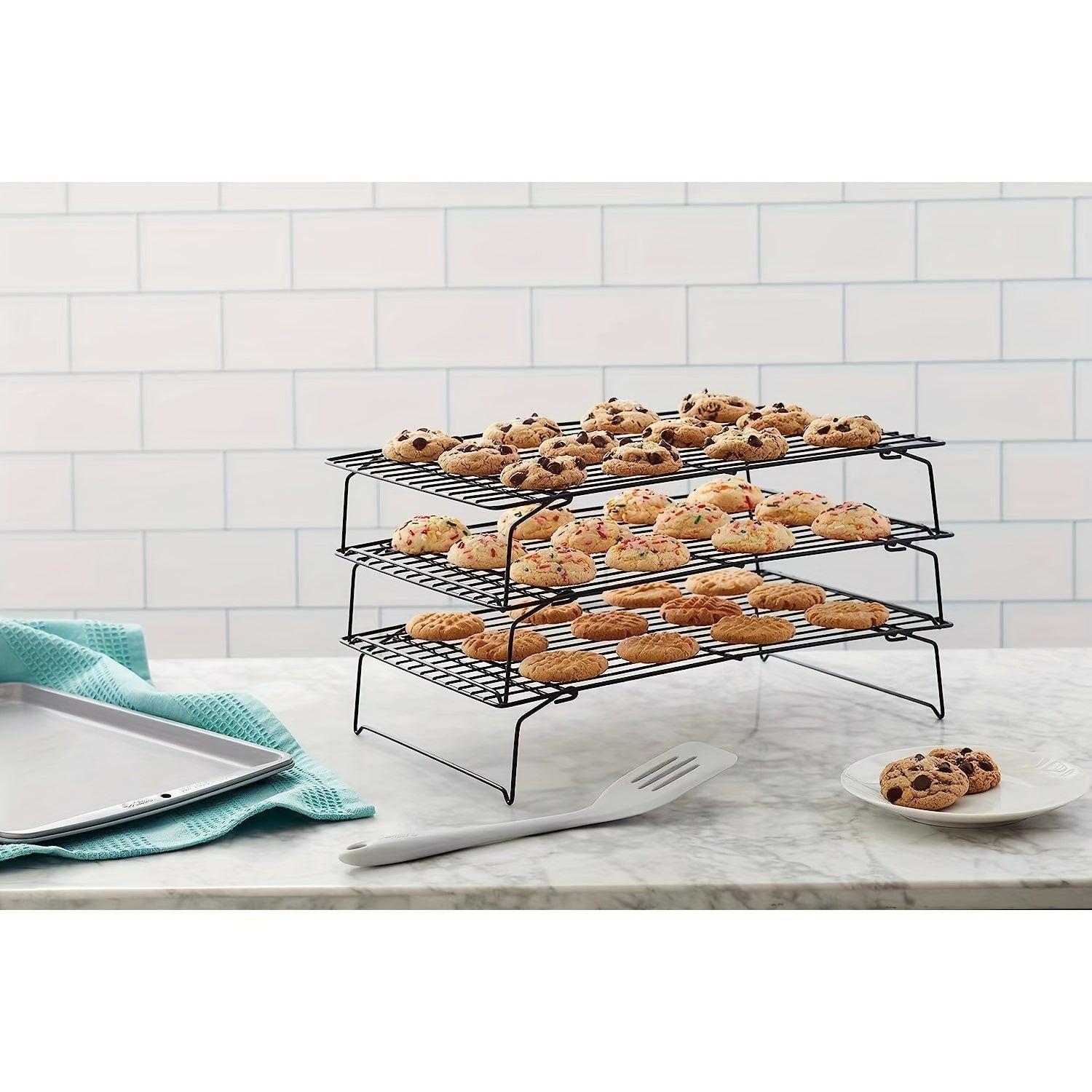 [Cake Cooling Rack] 3-Tier Foldable Cooling Rack - Cake Tool - Baking Accessory - Cookie and Cake Drying Stand