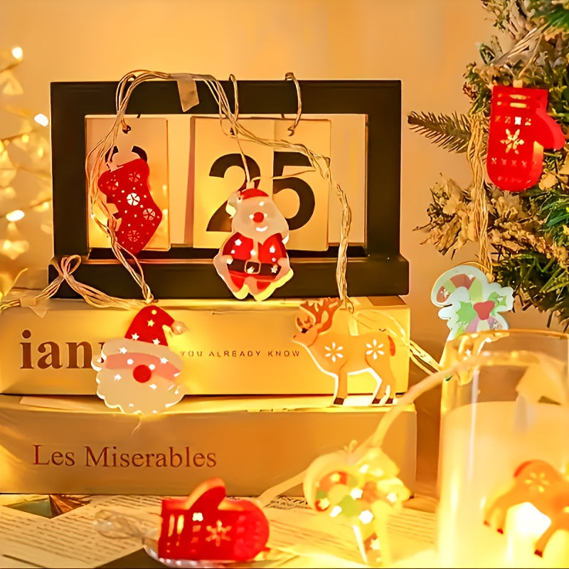 Charming LED Christmas String Lights - 10LED Santa, Snowman & More - Battery Powered Perfect for Indoor Holiday Decor, Party & Bedroom Ornaments Snowman For Indoor Holiday Christmas