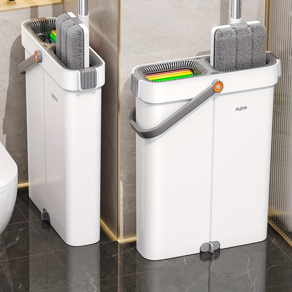 12.99inch Microfiber Flat Mop And Bucket Set Floor Cleaning System, Wet Dry Mop For Wall Cleaner With Long Handle, Hardwood Floor Mop With Microfiber Cloths. Bedroom/ Bathrooms/living Room Mops For Floor Cleaning