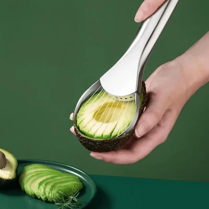 1pc 2-In-1 Avocado Slicer: Effortlessly Peel, Core, And Slice Hass Avocados with Stainless Steel Construction, Outdoor kitchenware, essential tools for outdoor camping and dining