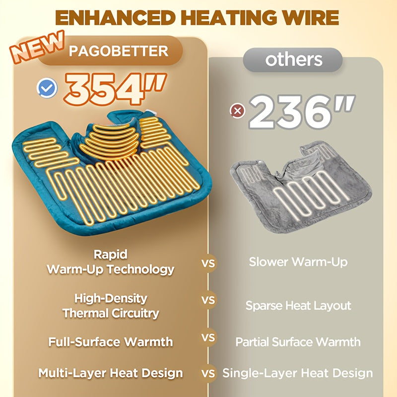 Graphene Heating Pad For Neck Shoulders Back, 3lb Weighted Electric Pad, Deep Heat With Precise Heating & Soft Flannel, 6 Heat Settings, 4 Timer Options, Auto Shut-Off, Machine Washable, 22"x18", Gifts For Women Men Mom Dad,