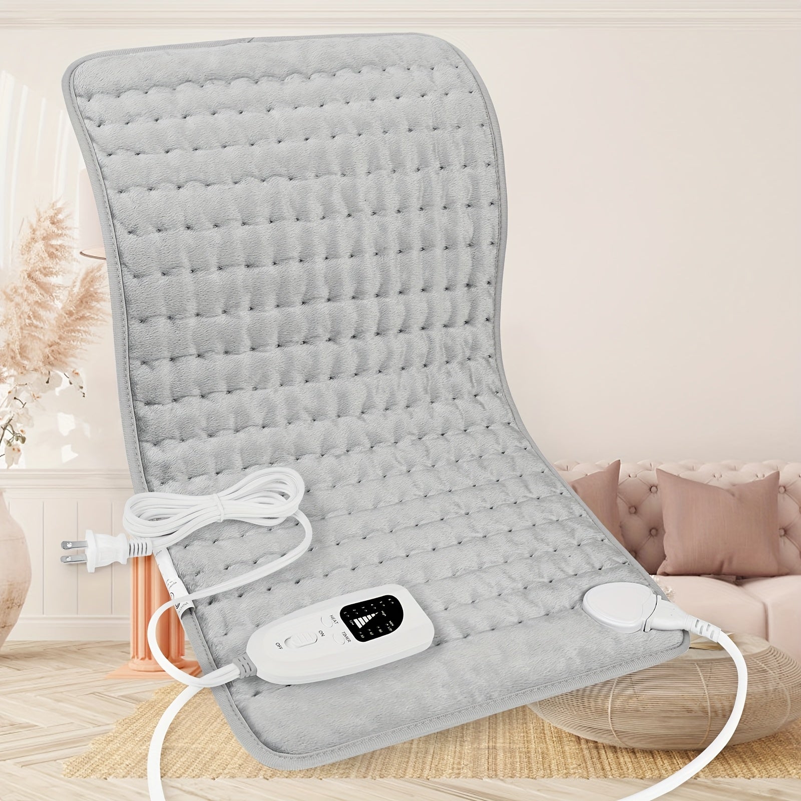 Extra Large Heating Pad, Electric Heating Pad, Portable, 24 "x12", 6 Heating Levels, Quickly Heats Up To 140 ° F, Automatically Shuts Off In 2 Hours, Leg, Shoulder, Knee, Neck Heating - Machine Washable, Ideal Gift For Paren