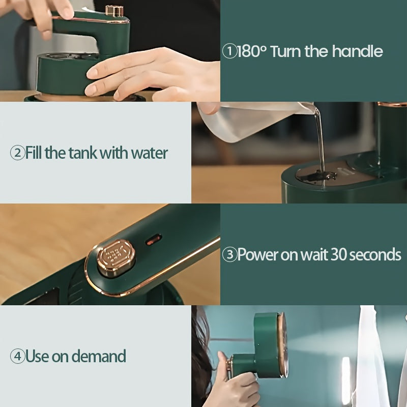 1pc Portable Foldable New Steam Iron, Mini Rotary Hanging Steamer for Home Clothing Ironing
