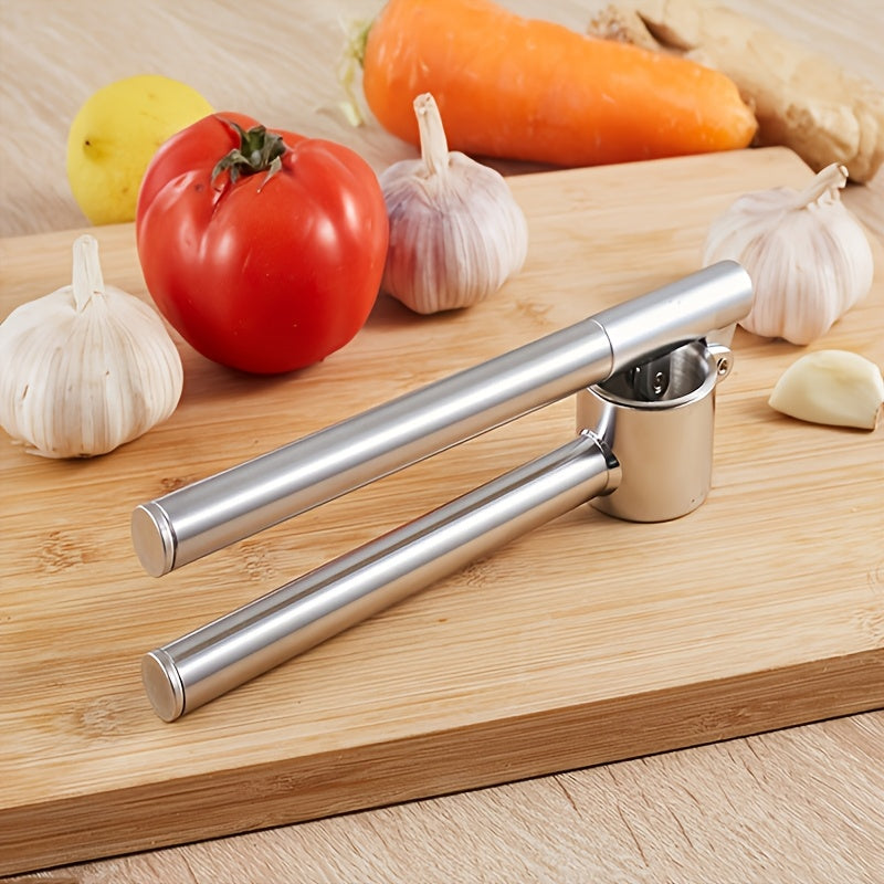1pc Heavy-Duty Manual Garlic Press & Ginger Squeezer - Heavy-Duty Aluminum Construction, Ergonomic Handle, No Electricity Needed - for Home, Kitchen, Ginger Preparation, Sturdy Build, Compact Design, Restaurant Use - Easy-Cle