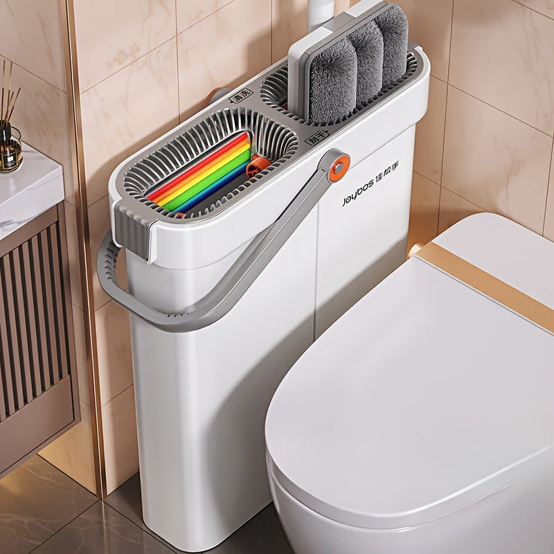 12.99inch Microfiber Flat Mop And Bucket Set Floor Cleaning System, Wet Dry Mop For Wall Cleaner With Long Handle, Hardwood Floor Mop With Microfiber Cloths. Bedroom/ Bathrooms/living Room Mops For Floor Cleaning