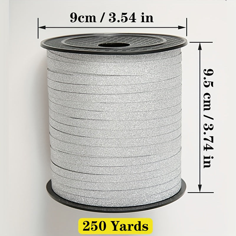 1pc 250 Yards Golden Glitter Ribbon Streamers - Mixed Color Plastic Ribbon for Gift Wrapping, Handicrafts, Wedding Party Decorations, Christmas, Halloween, Easter, Valentine'S Day, Graduation, Birthday, Anniversary, General U