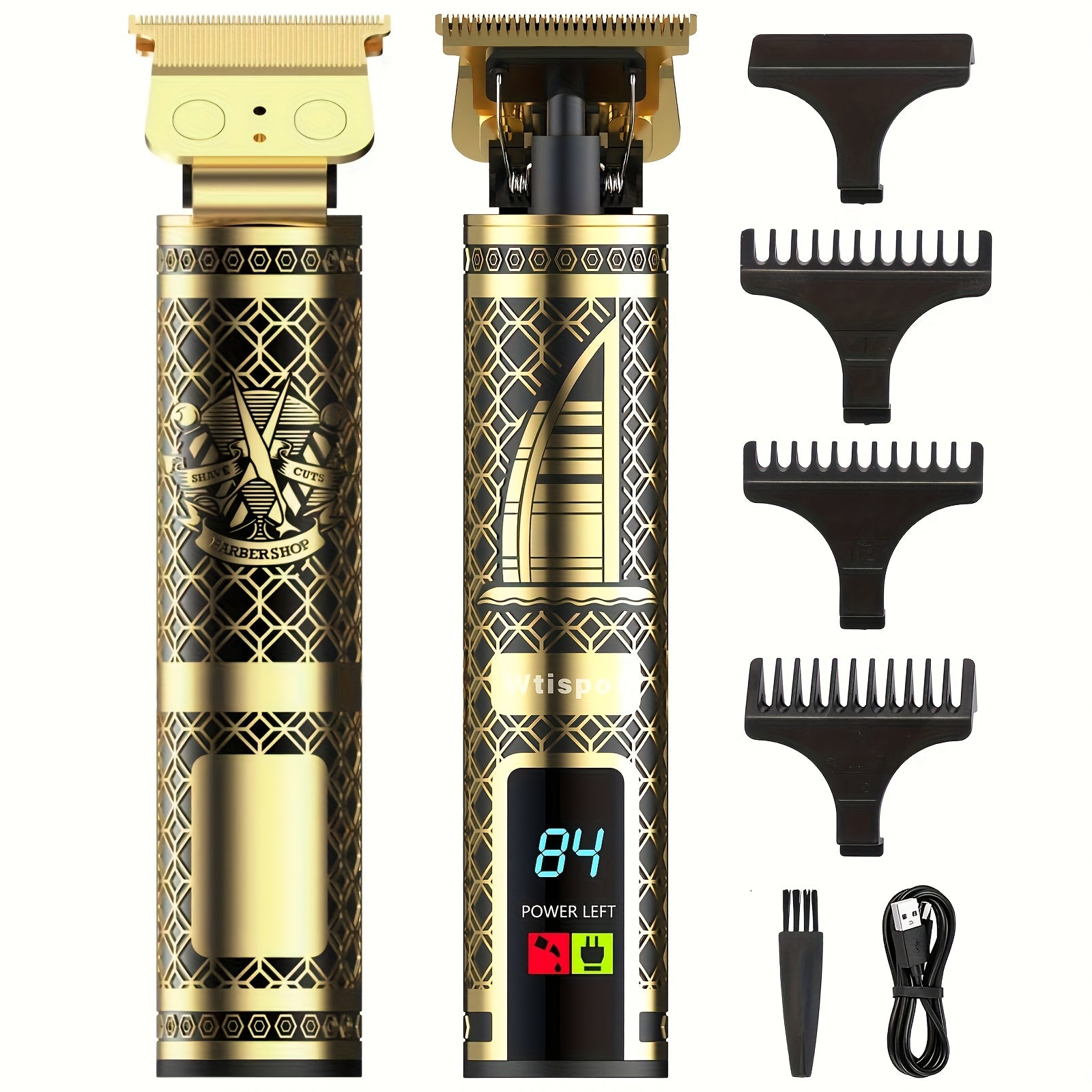 3-in-1 Set/2-in-1 Set/1pc Men's Hair Clipper Set And Beard Trimmer Set Men's Hair Clippers USB Charging Hair Clipper - LCD Power Display Suitable for Travel And Home Use, Comes with 4 Comb Attachments Men's Gift Birthday Gift