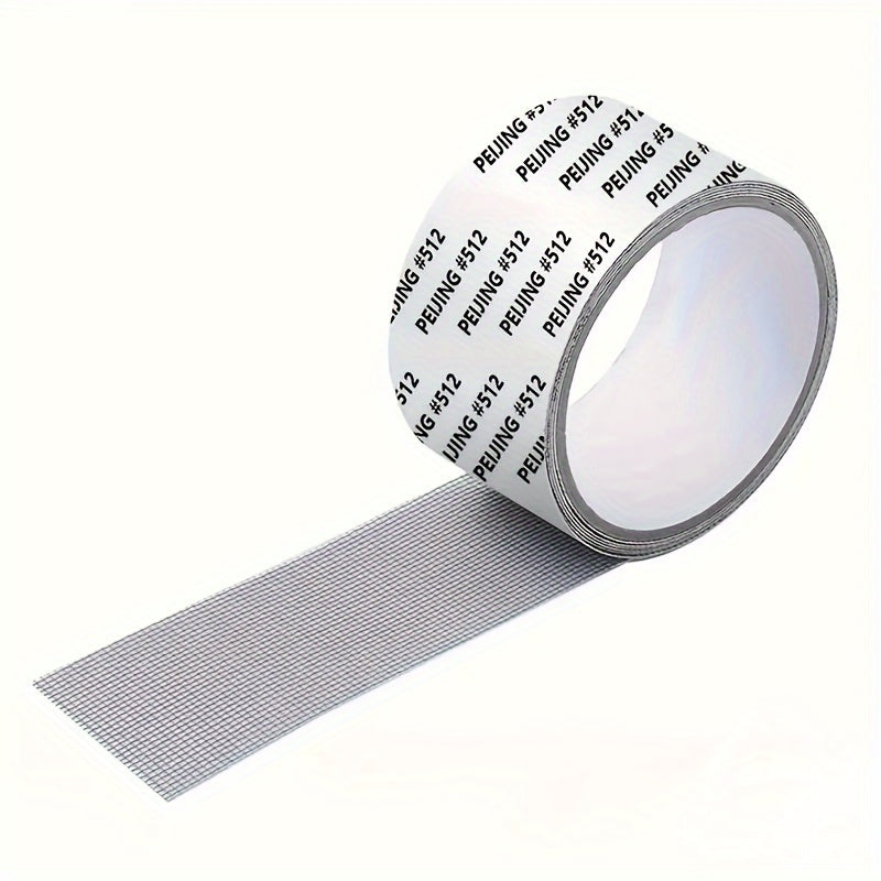 One Roll Window Barrier Repair Tape, Self-Adhesive Mesh Patch Set, Fiberglass Covering For Doors And Windows, Repair Holes And Tears, Mosquito Repellent, Home And Office Use, Length 2.5m/98.4in