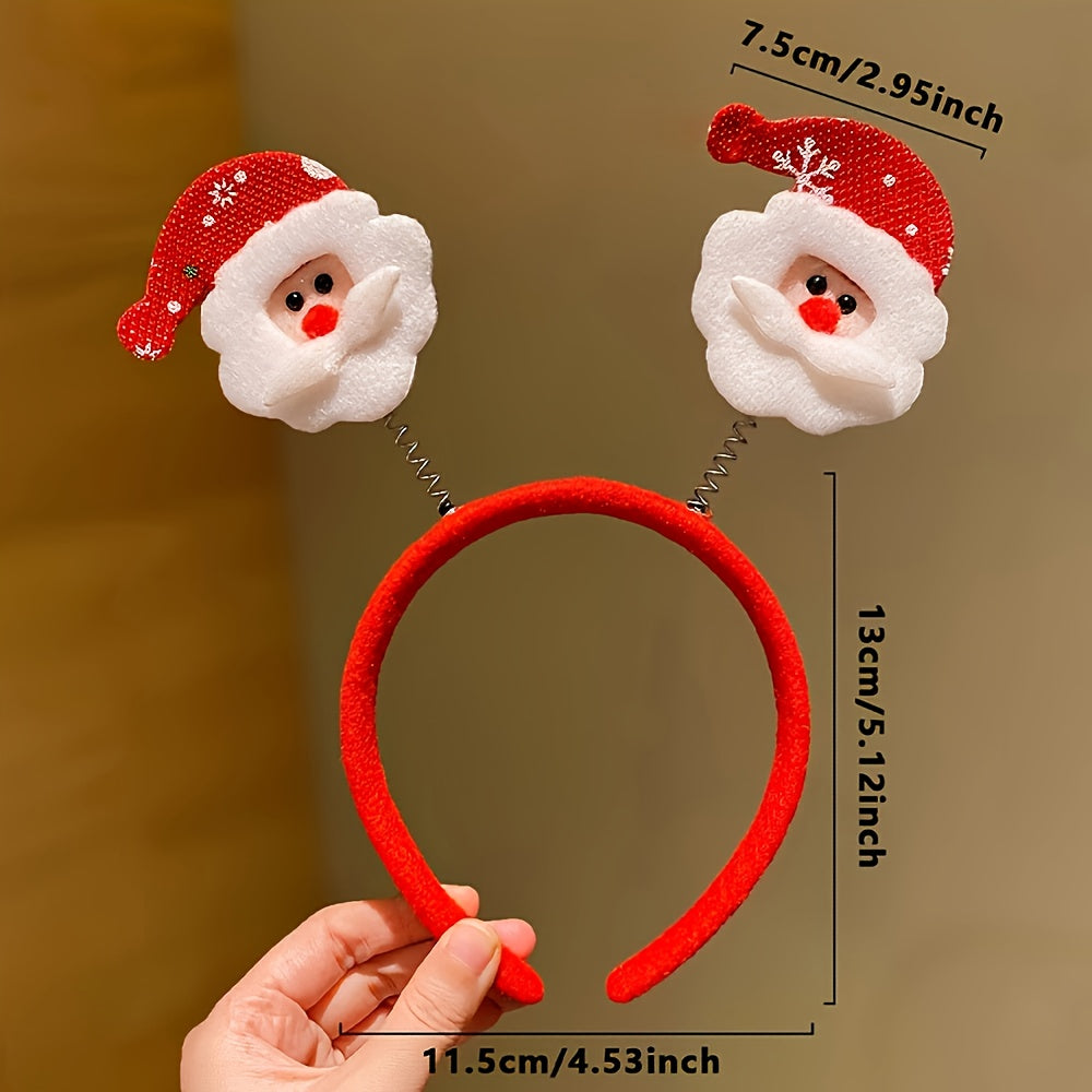 5pcs Christmas Element Headbands Suitable as Christmas Gifts for Friends, Christmas Party, Festive Headwear, Themed Headbands, Festive Design, Lightweight Fabric, Soft Texture, Festive Headpieces, Holiday Hairbands, Friends G