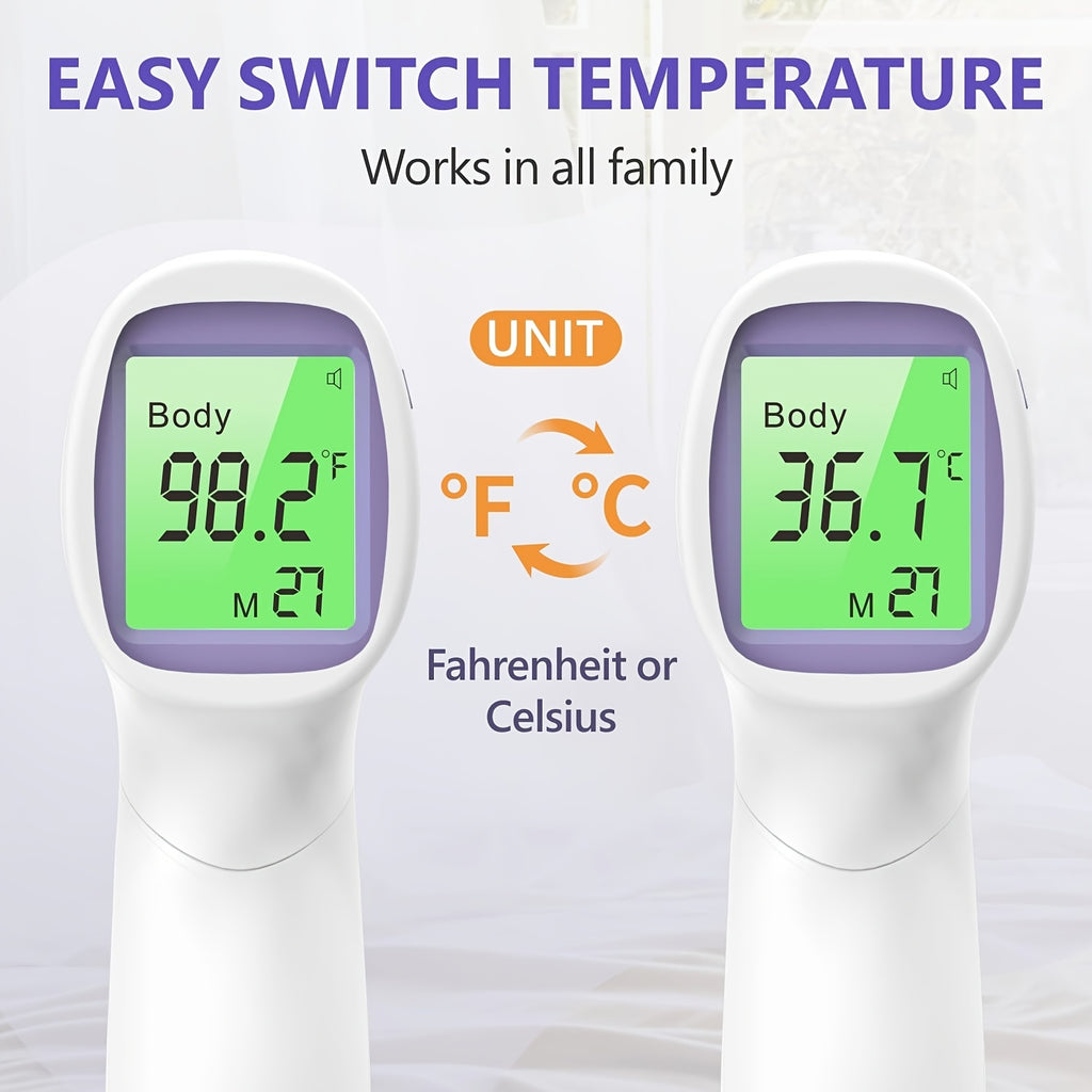 [Digital Thermometer] Accurate Digital Forehead Thermometer | Adult and Children Non-Contact, Fever Alarm Function, 3 Backlights and 32 Memory Functions, Quick Results, Suitable for All Ages