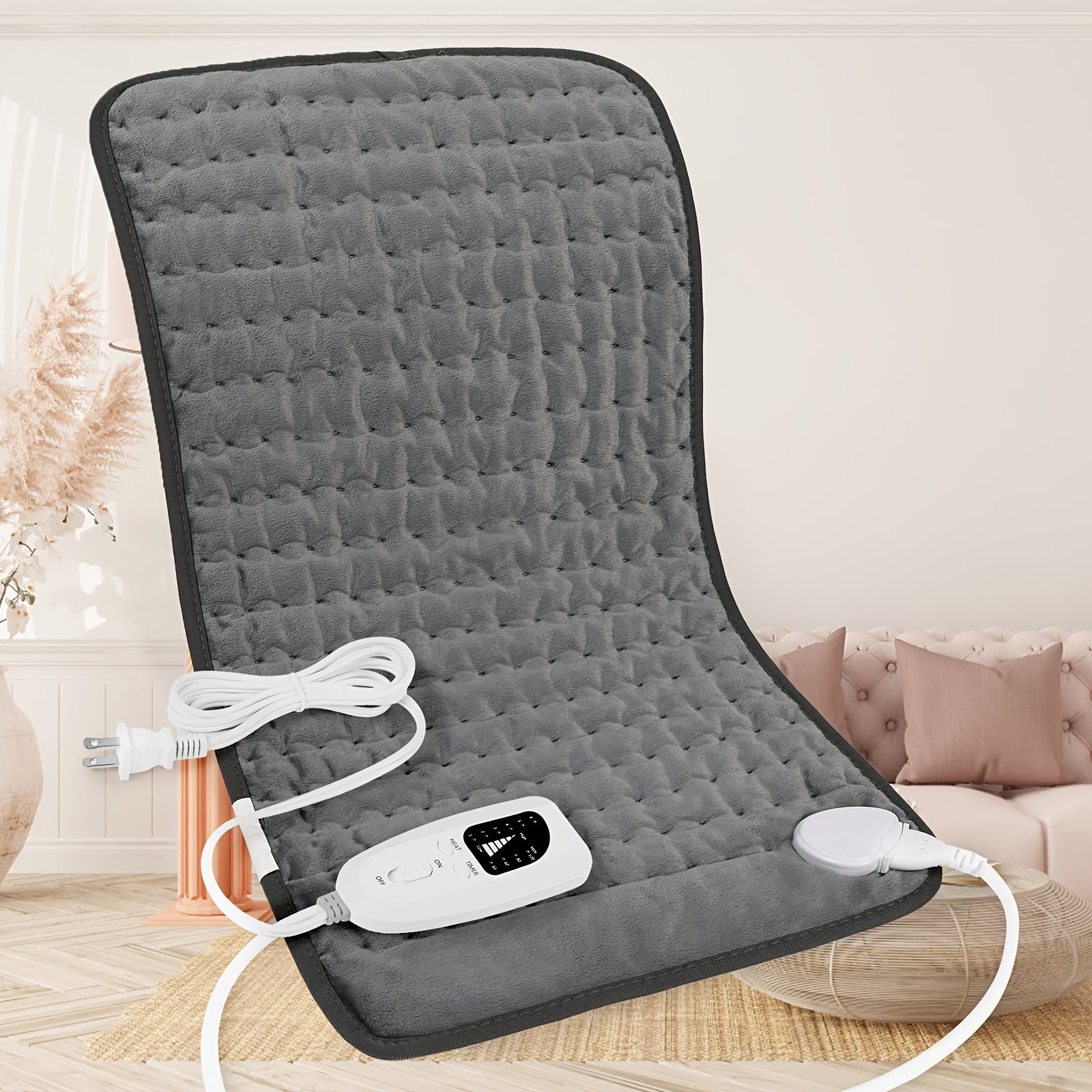 Extra Large Heating Pad, Electric Heating Pad, Portable, 24 "x12", 6 Heating Levels, Quickly Heats Up To 140 ° F, Automatically Shuts Off In 2 Hours, Leg, Shoulder, Knee, Neck Heating - Machine Washable, Ideal Gift For Paren