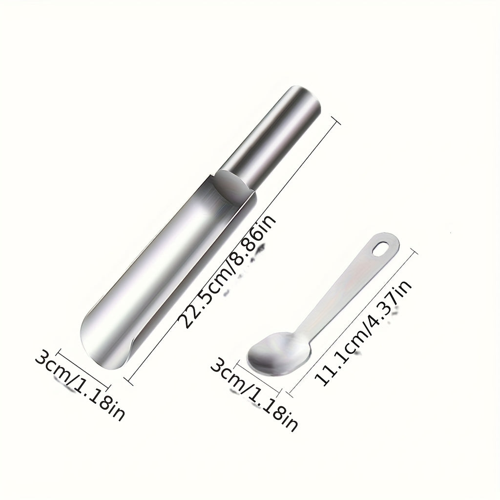 [Christmas Thanksgiving] 2pcs/set Stainless Steel Meatball Maker Set - 1pc Handle and 1pc Groove Non-Stick, Easy-to-Use Falafel & Meatball Mold for Perfectly Shaped Burgers, Cookies, and Rice Balls - Ideal for Holiday Cooking